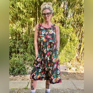 Circles N Sand 1990’s vintage floral cotton tank dress women’s size S/M